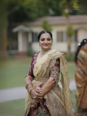 3D peacock Embroidery Lehanga