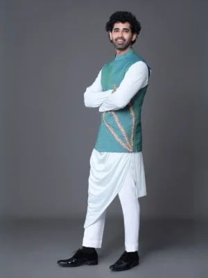 Drape kurta koti set