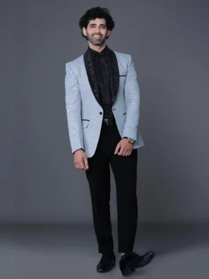 Powder blue tuxedo