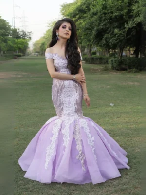 Mermaid lilac gown