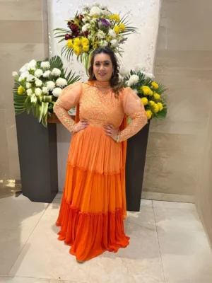 Elegant Ombre Anarkali Gown