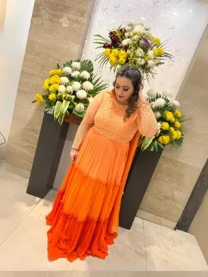 Elegant Ombre Anarkali Gown