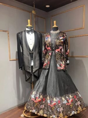 Thread Embroidery couple outfit