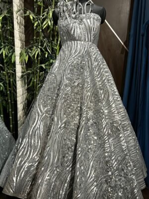 Sequence work ball gown