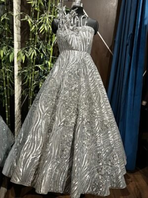 Sequence work ball gown