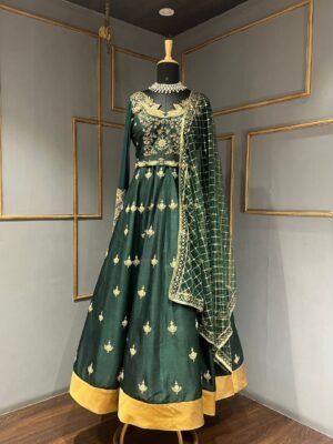 Anarkali in Zari and Dabka Embroidery