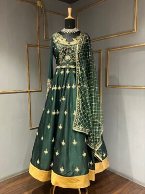 Anarkali in Zari and Dabka Embroidery