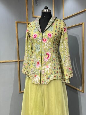 Thread Embroidery sharara set