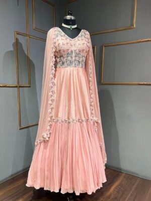 Corset Anarkali with Pearl Detailings