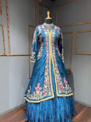Thread embroidery lehenga