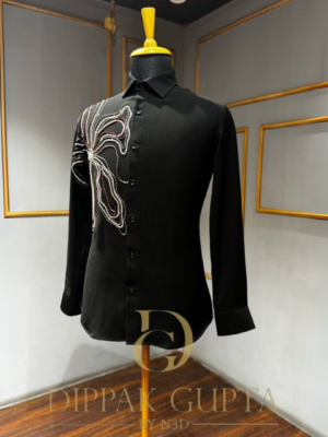 Flower embroidery shirt