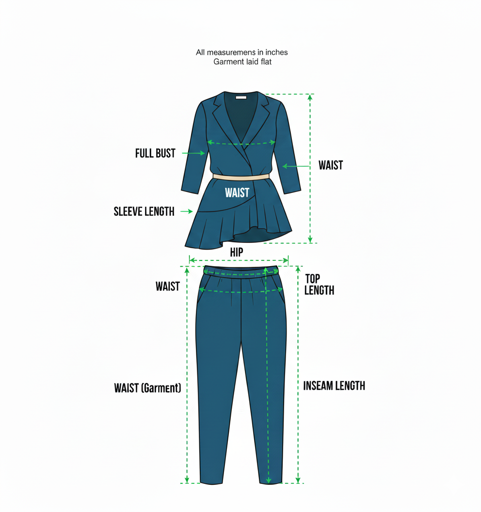 Men's Jacket Sets Size Guide