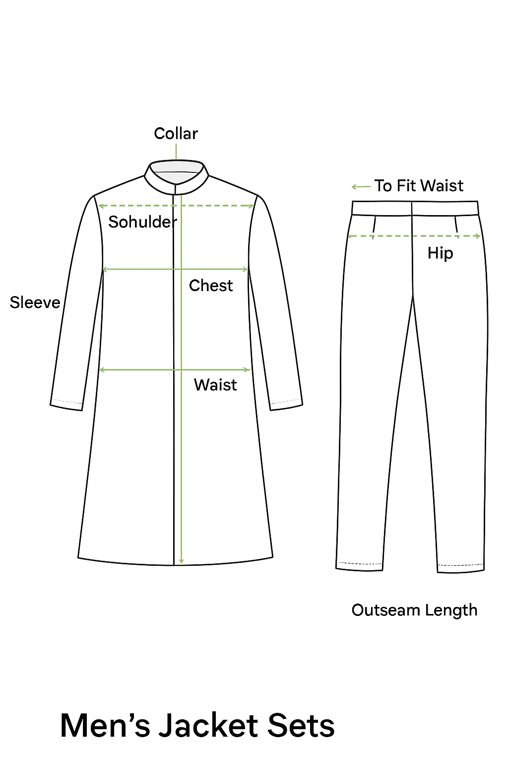 Men's Jacket Sets Size Guide