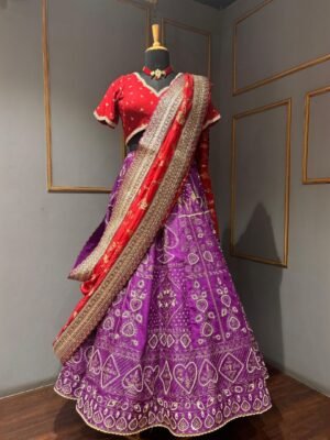 Moti work lehenga