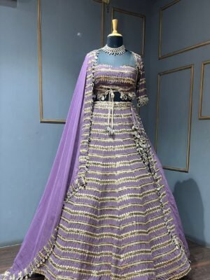 Sequence and mirror detailing lehenga