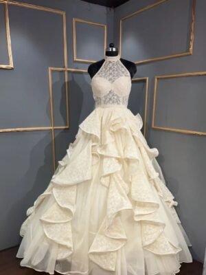 Off-white ball gown